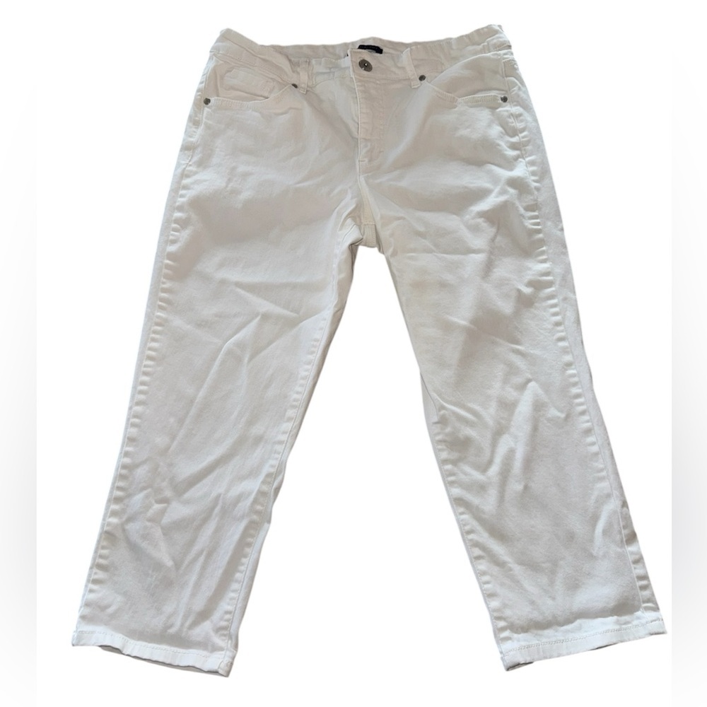Bandolino White Ankle Cropped Jeans 14